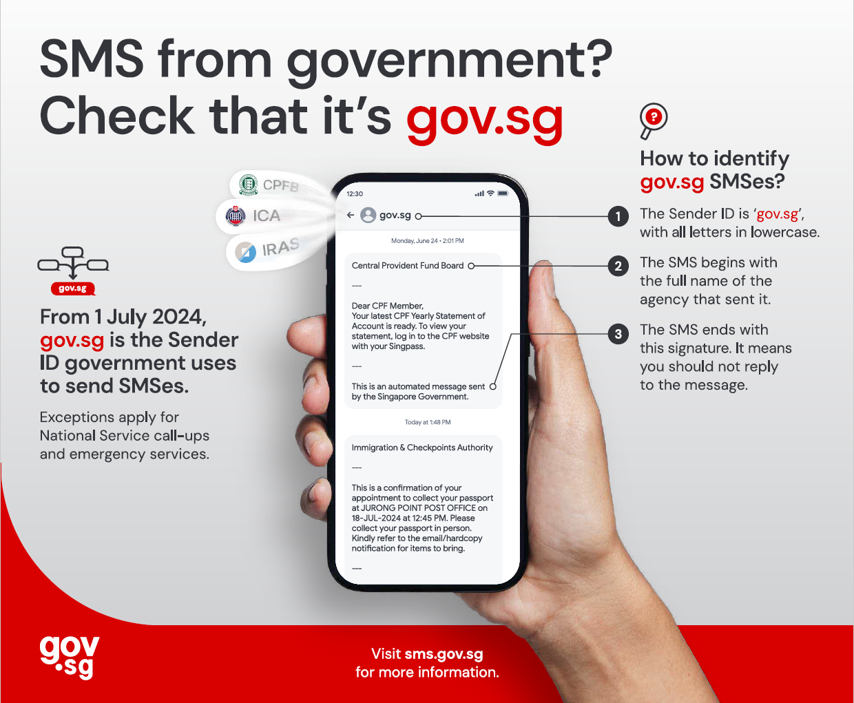 Infographic on how to identify gov.sg SMSes